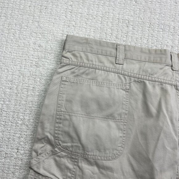 Y2K Wrangler Mens Cotton Solid Beige Cargo Tech Khaki Shorts Size 48 Skater - Picture 14 of 14